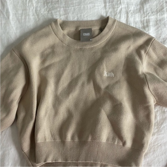 Kith Sweaters - KITH cropped crewneck beige/tan